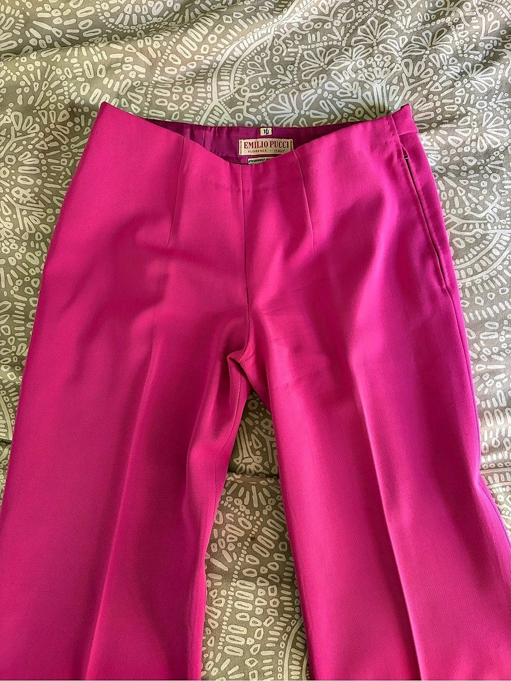 Emilio Pucci Pink Flare Pants Size UK 10